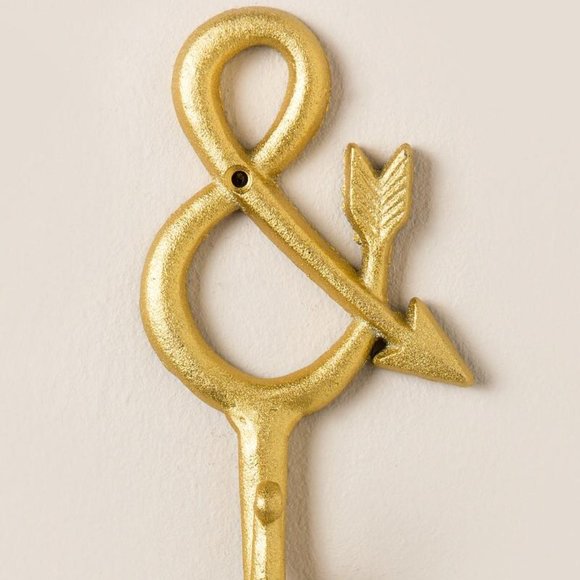 Francesca's "&" Gold Arrow Hook Wall Decor - Picture 2 of 6